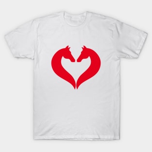 I love horse riding, heart with horse heads T-Shirt